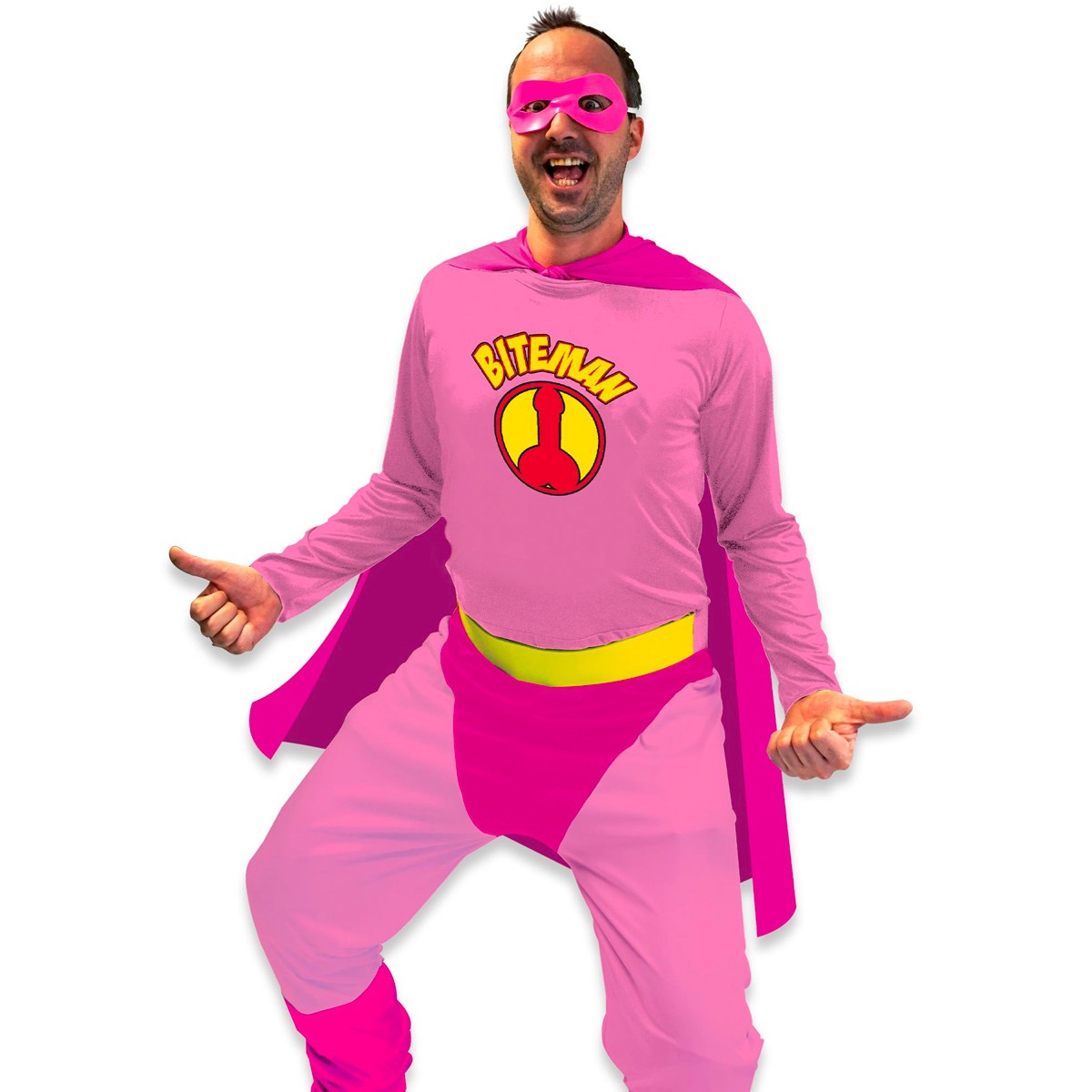 Déguisement Biteman gonflable en polyester souple avec ventilateur intégré