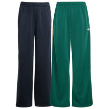 adidas Firebird Loose Track Tracksuit Bottoms Kids Joggers Black Green New