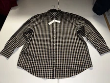 NWT's Roundtree & Yorke Gold Label Non Iron Black Multicolor Shirt 2XB 2XLB Big