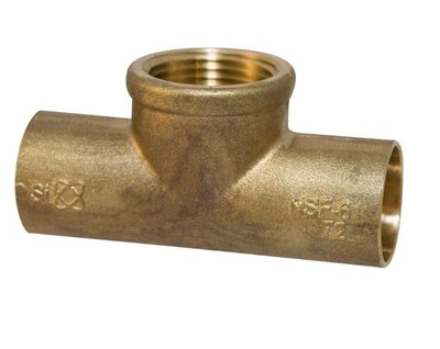 Everbilt Plumbing 3/4 inch FIP Threaded Brass Tee Pipe Fitting Lead-Free LFA-858