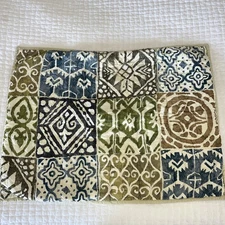 2 The company Store Standard Quilted Shams Set Tribal Geometric Green