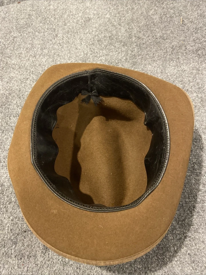 1950s vintage DOBBS fifth avenue FUR FELTED fedora hat 6-3/4 brown - Image 3 of 4