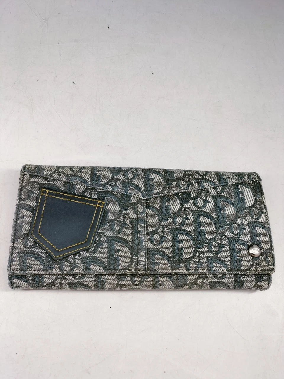Portefeuille long Christian Dior en cuir noir