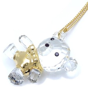 Authentic SWAROVSKI Crystal Gold Plated Necklace Bear motif /293283
