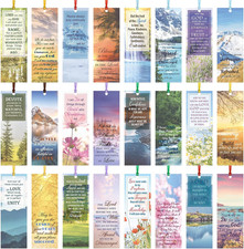 120 Pcs Landscape Bible Verse Inspirational Bookmarks Scripture Christian Motiva