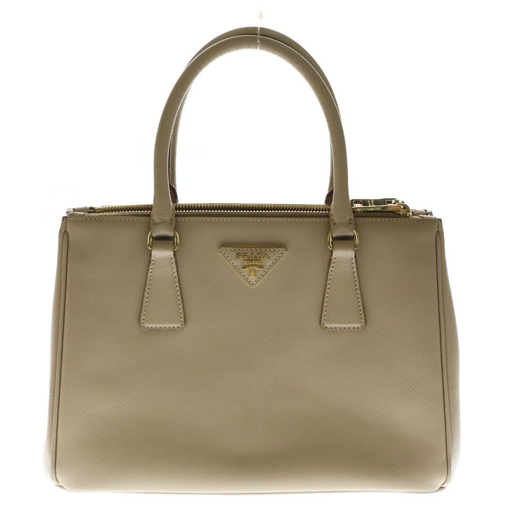Prada Galleria 2Way Handbag Shoulder Bag Beige Leather 1Ba863