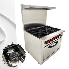 Commercial Gas Range Clay Pot Stove 6-Burners with Oven Standard for Natural Gas
