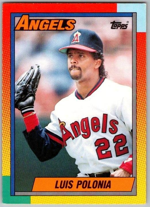 1990 Topps Traded #97T Luis Polonia Gray Card Stock (Pack Version)