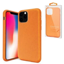 Reiko Apple iPhone 11 Pro Max Wheat Bran Material Silicone Phone Case Orange 6E
