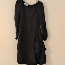PRADA Dress Size 38 Black Long Sleeve Knee Length Elegant Design