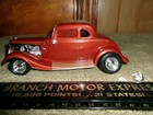 AMT 1:25 Nice Built '34 Ford 5 wind. cpe. 'Street Rod  Orange, "As Is" model.!! — photo 2