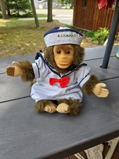 Hosung Monkey Boy In Sailor Suit 1994 Chimpanzee Stuffed Hand Puppet, Squeaks Vg