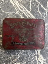 VINTAGE TOBACCO TIN SMOKE CIGARETTE MANCAVE RETRO ART CIGAR STATE EXPRESS