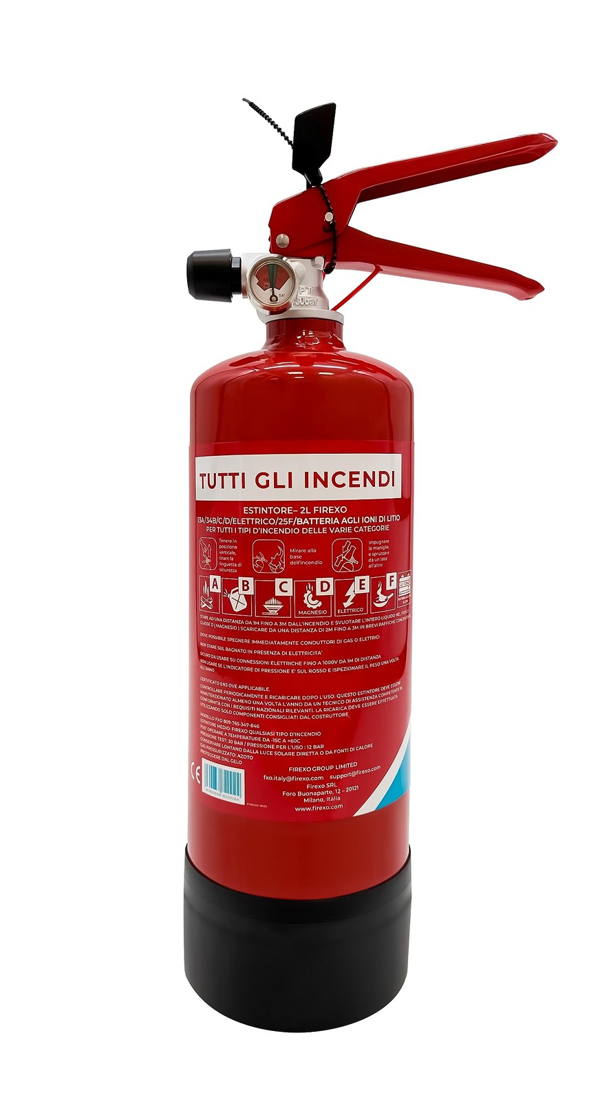 Firexo Estintore (2 Liter) - Fire Extinguisher Per Casa, Auto, Cucina, Camper, L