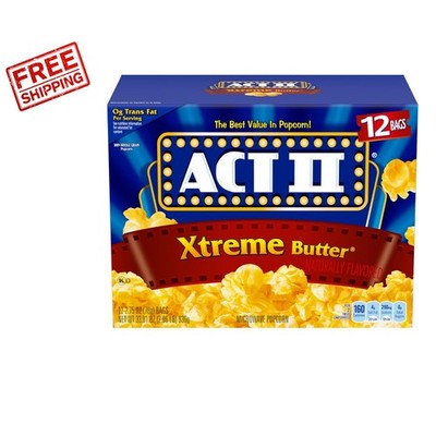 Xtreme Butter Microwave Popcorn 2.75 oz - 12 Count Bags - Gluten-Free Delight