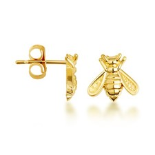 Yellow Gold Bumblebee Stud Earrings