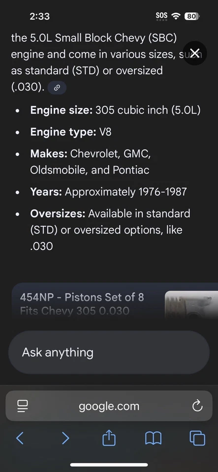 Lot Of 6 New Federal Mogul 454NP Engine Pistons Chevrolet GMC Olds Pontiac V8 - Image 3 of 4