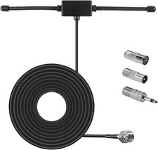 Indoor FM Radio Antenna With 4 Adapters 75 Ohm for Home Stereo Receivers