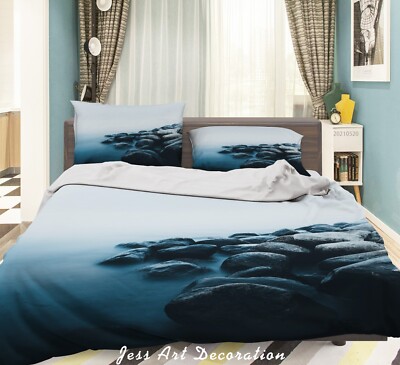 3D Riff Meer Landschaft Quilt Cover Set Bettwäsche Sets Kissenbezüge
