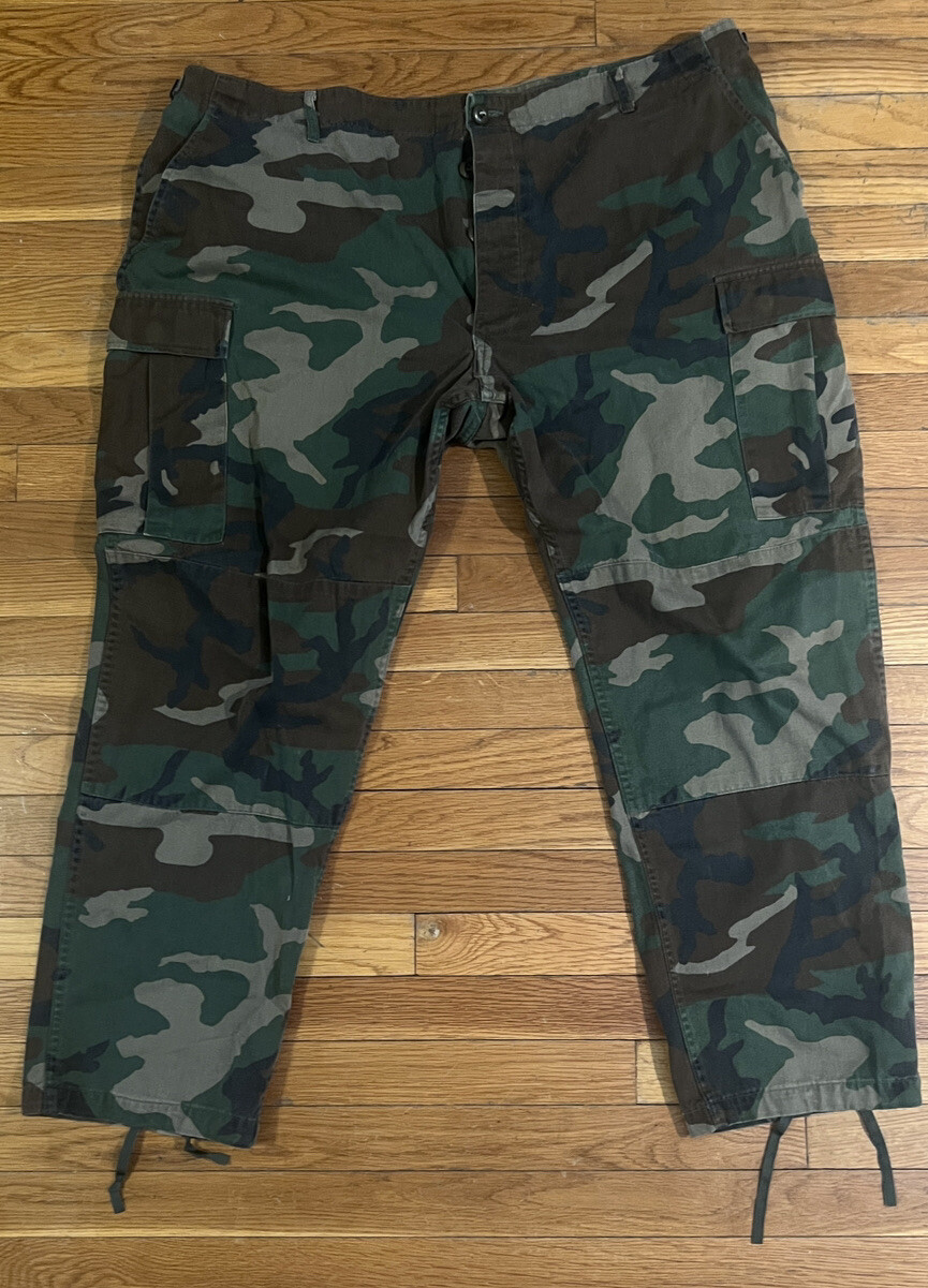1990s vintage US ARMY camouflage pants XXL 42x47 car… Gem