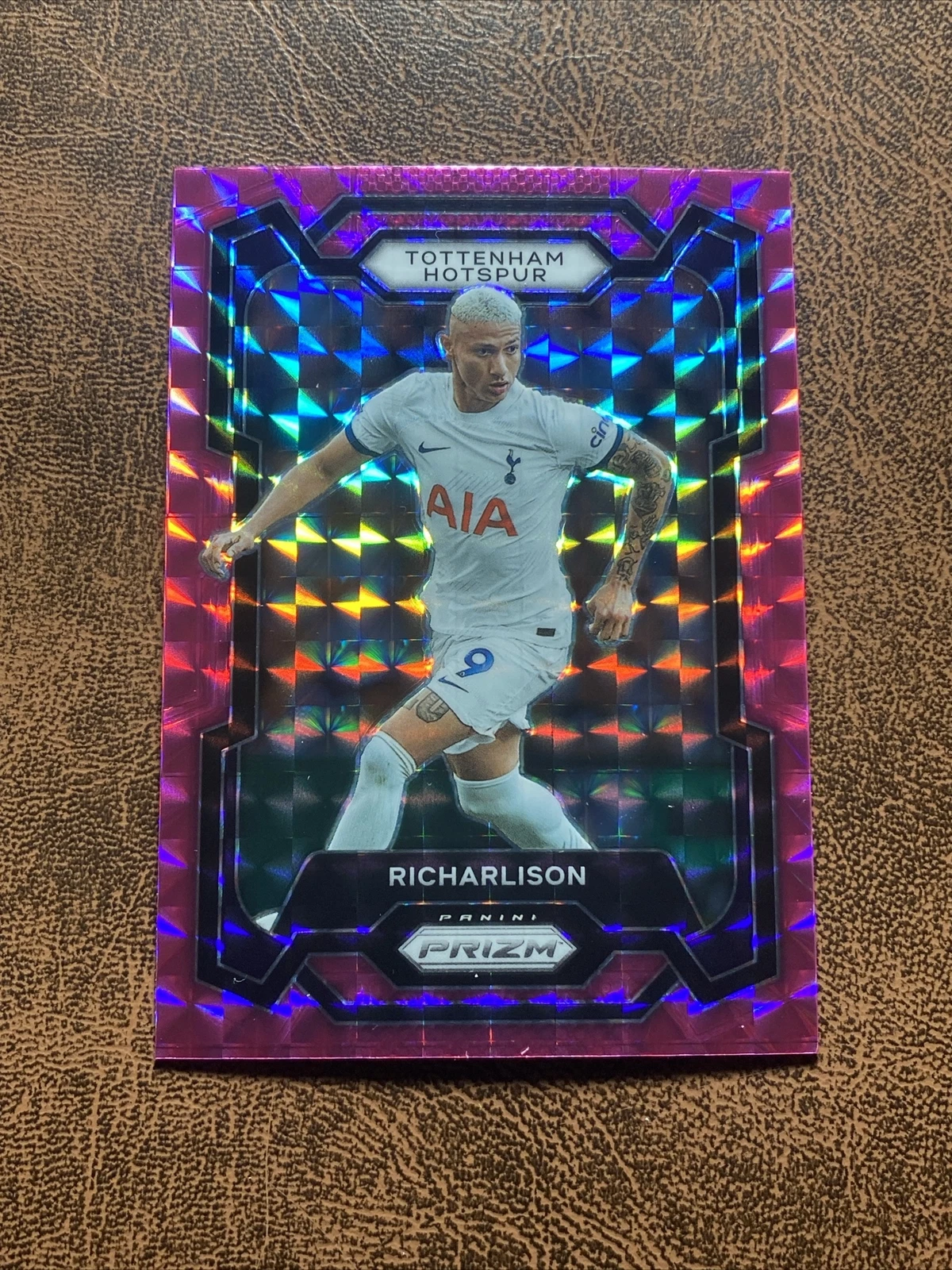2023-24 Panini Prizm Soccer EPL Pink Mosaic #129 Richarlison - Tottenham Hotspur