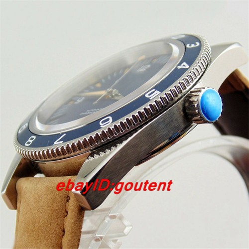41mm sterile blue dial ceramic bezel sapphire crystal glass Automatic mens Watch - Picture 5 of 7