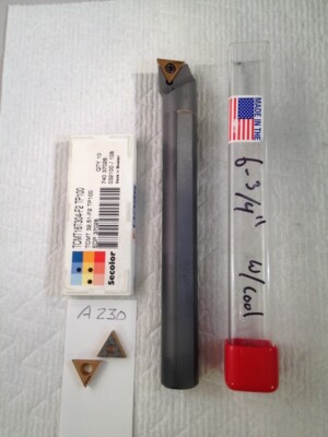 1 NEW 3/4'' CARBIDE BORING BAR. E12-STUCR-3. W/ SECO TCMT 32.51 INSERTS. {A230}