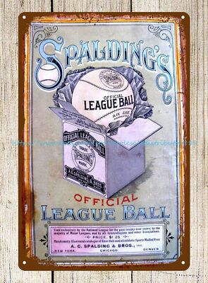 decoration art Spalding's 1889  Baseball Guide back cover metal tin sign