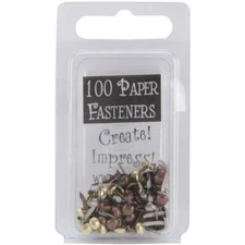 Creative Impressions Mini Metal Paper Fasteners 3mm 100/Pkg Round - Antique