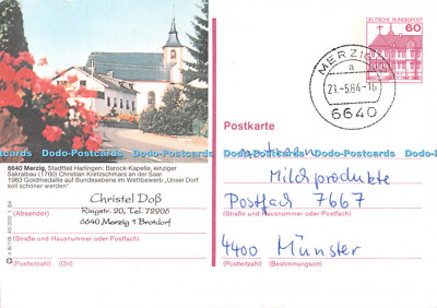 D090007 Merzig. Stadtteil Harlingen. Barock Kapelle. Natreen Diatsusse. 1984