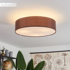Decken Lampen Stoff rund braun/weiß Ess Flur Wohn Schlaf Zimmer Raum Beleuchtung