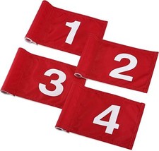 4-Pack 15x22cm Golf Flags with Tube, Portable Nylon Target Pins