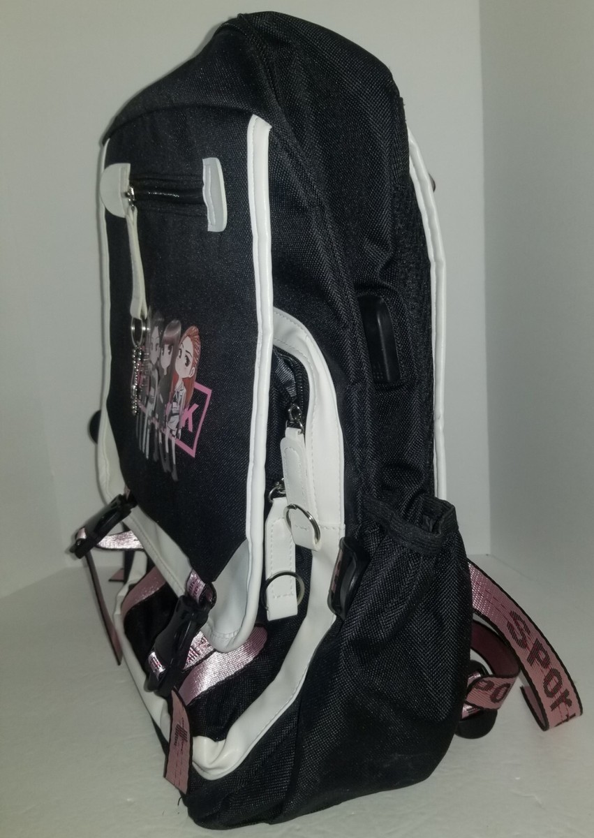 17'' K pop BLACKPINK Backpack USB School Shoulder Bag Women's