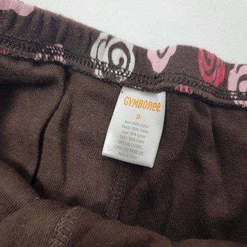 Gymboree Pink Brown Girl's Skirt Skort Short Ruffle Layer Elastic Waist Size 9 - Picture 2 of 5