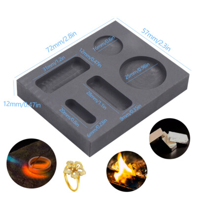 5 IN 1 Graphite Ingot Mold Mould Jewelry Tool kit for Gold Metal Melting Casting