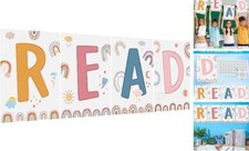 Qeeenar Reading Posters Read Sign Set Boho Library Decor Classroom Reading