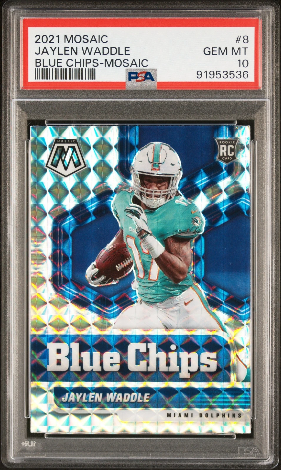Jaylen Waddle Panini Mosaic Blue Chips #8 Mosaic