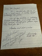 Jake Crawford Autographed Signed Baseball Letter with Note St Louis Browns