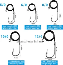 Shark Rig Stainless Steel Fishing Hook 400LB Nylon Coated Cable Leader Rigging