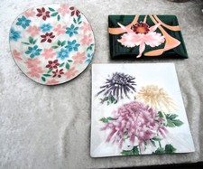 Metall + Email ~ Ando Cloisonne ~ 3 Platten ~ 1 x 1985 IAPH Hamburg Seeh&auml;fen