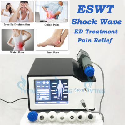 electromagnetic shock wave therapy equipment body pain removal ED machine 7 tip