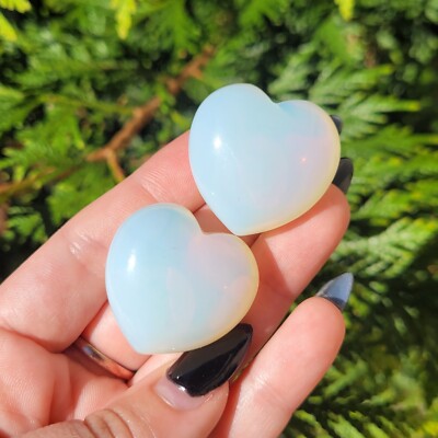 Set Of 2! Opalite Man-made Crystal Hearts! (Cute, Fun, Gift)