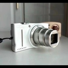 White Nikon COOLPIX S8200 16.1MP 14x Optical Zoom Vintage Digital Camera