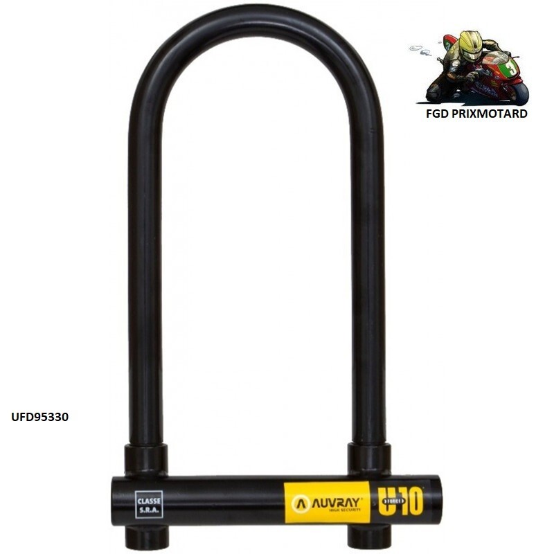 Antivol moto U Auvray U Force 95x330mm certifie SRA pour la protection haute securite de votre deux-roues