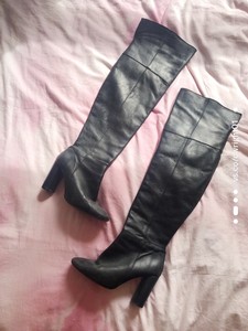 thigh length leather boots