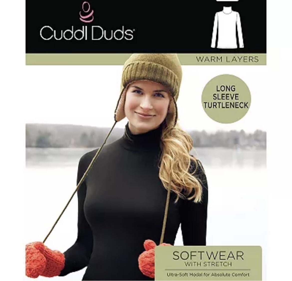 NWT Women's Cuddl Duds Softwear with Stretch Long Sleeve Turtleneck