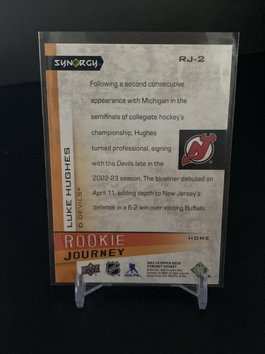 2023-24 Upper Deck Synergy Rookie Journey Home LUKE HUGHES /399 #RJ-2 - Picture 3 of 3