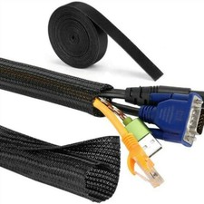 10ft Braided Wire Wrap Cord Protector Nylon Sleeve Storage Pipe Cable Split Home