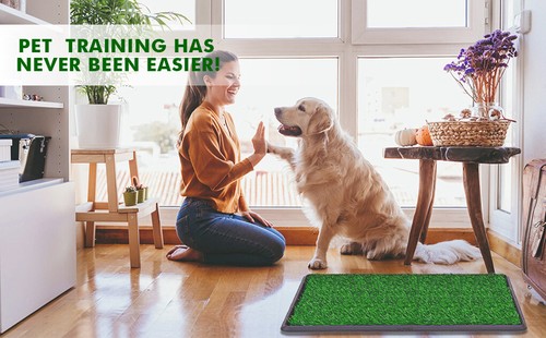 Indoor Dog Pet Potty Zoom Training Portable Grass Mat Toilet Large Loo Pad Tray - Picture 8 of 14