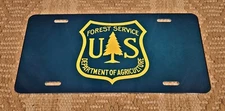 6"X12" FOREST SERVICE LICENSE PLATE SMOKEY BEAR LOG CABIN LODGE SIGN DECOR